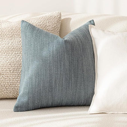 Foindtower Set of 2 Decorative Textured Burlap Linen Throw Pillow Covers - Image 4