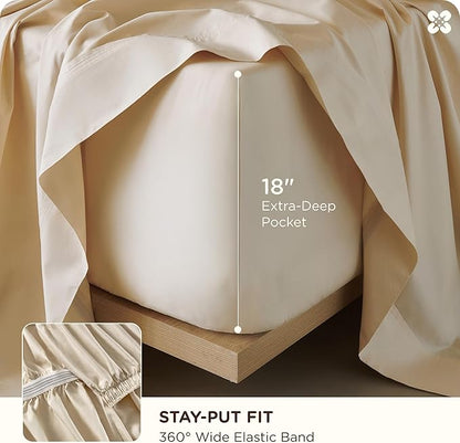 Bedsure Cooling Sheets Queen Size, Rayon Derived from Bamboo & Cotton Blend - Image 5