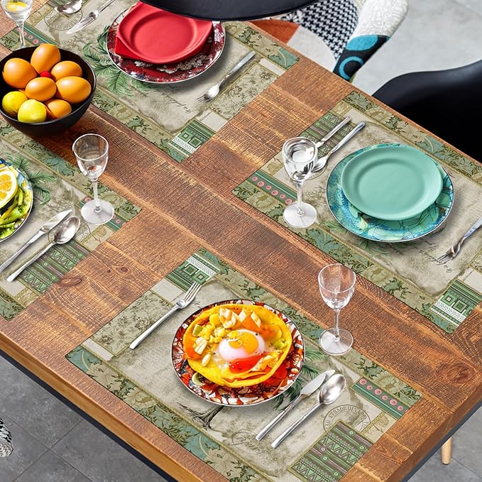Tropical Palm Tree Placemats Set of 4 Summer Vintage Green Leaf Kitchen Table - Image 7