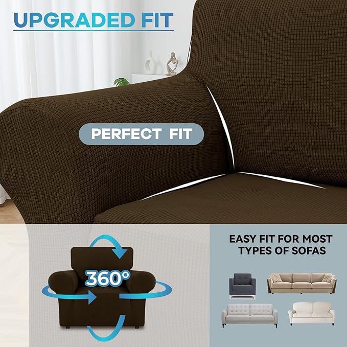 LURKA Stretch Chair Sofa Slipcovers 1 Piece Couch Covers - Image 4