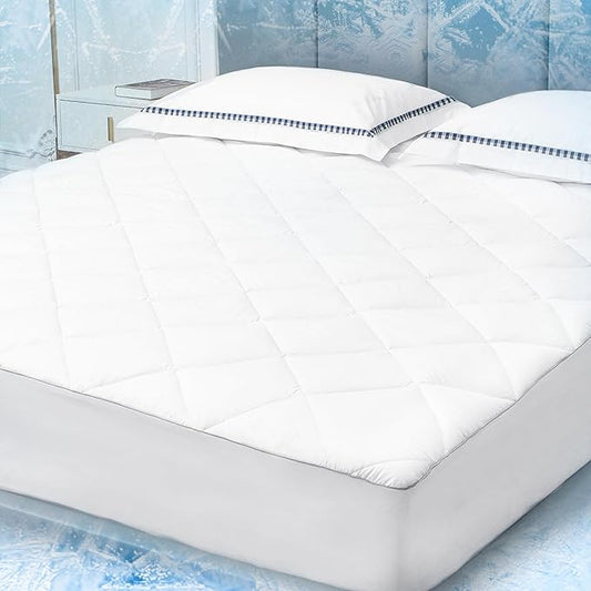 Sunflower Full Chill Soft Cooling Mattress Pad, Full Size, Waterproof, Deep by SunflowerHometexUS