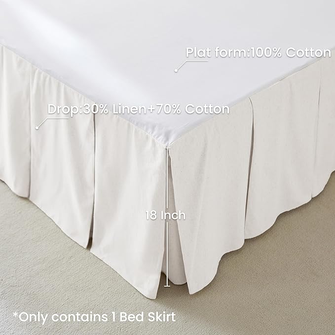 BISELINA French Linen Pleated Bed Skirt - Image 3