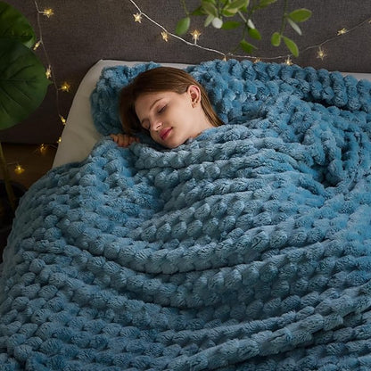 NEWCOSPLAY Super Soft King Blanket Blue Premium Silky Flannel Fleece 3D Clouds by NEWCOSPLAY