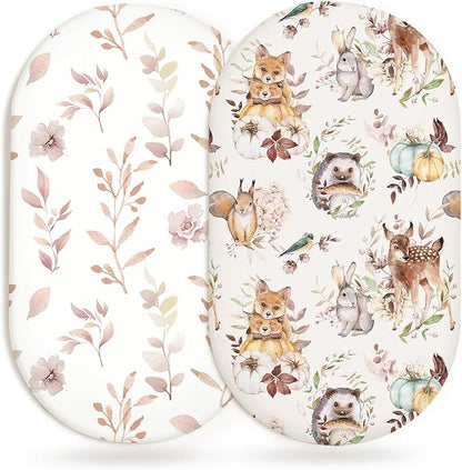 Bassinet Sheets for Baby Girls Boys 2 Pack, Fitted Baby Mattress Sheet for by Home