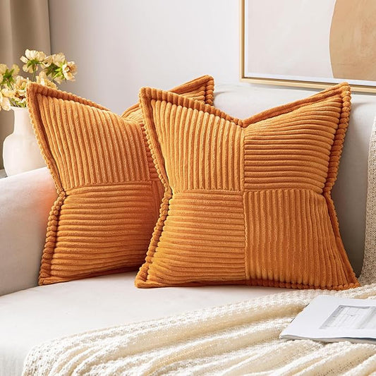 MIULEE Burnt Orange Decorative Throw Pillow Covers by MIULEE