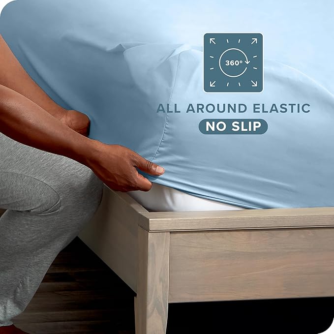 Bare Home 2-Pack Fitted Bottom Sheets Split King - Image 3