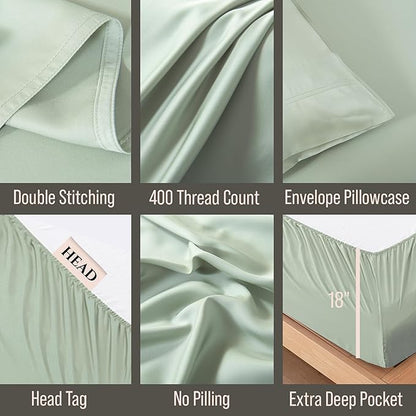 Bella Coterie Luxury Bamboo Viscose 34” Split Top King Size Sheet Set | 1 - Image 4