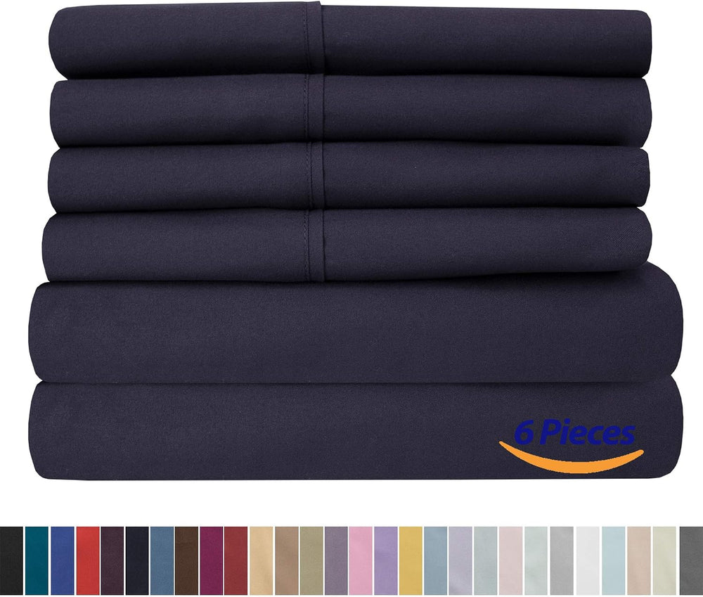 Split King Sheets Sets for Adjustable Bed – 7-piece Extra Deep Pocket Bed She...