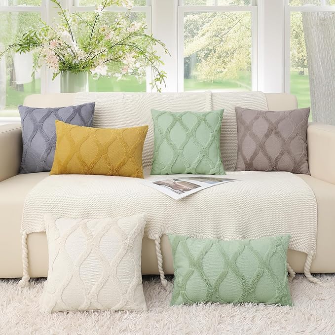 decorUhome Throw Pillow Covers 12x20 Inch Set of 2, Soft Plush Faux Fur Wool - Image 9