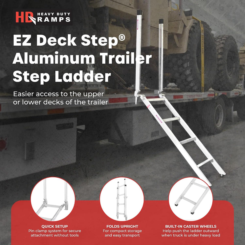 48" Step Deck Ladder, Aluminum, Transport Truck, for 28" to 42&quot...