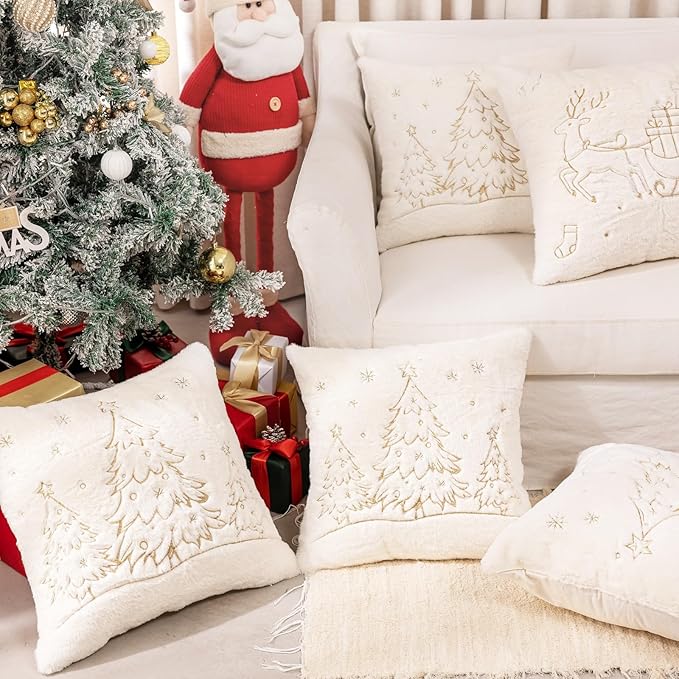 Christmas Embroidered Throw Pillow Cover - Image 3