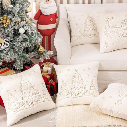 Christmas Embroidered Throw Pillow Cover - Image 3