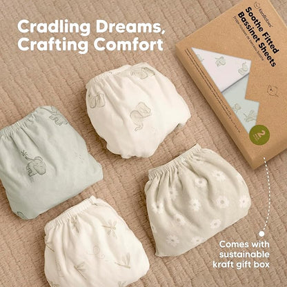 2-Pack Organic Bassinet Sheets for Girls, Boys - Image 9