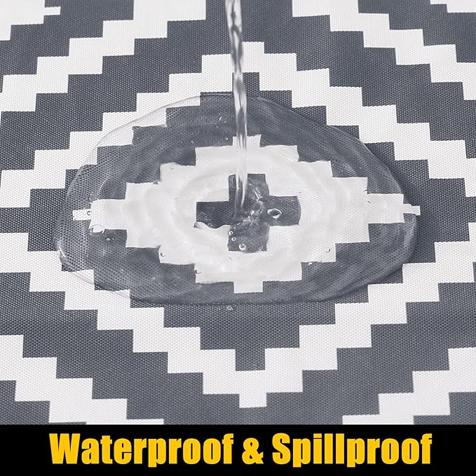 Smiry Rectangle Picnic Table Cloth, Waterproof Elastic Fitted Outdoor - Image 3