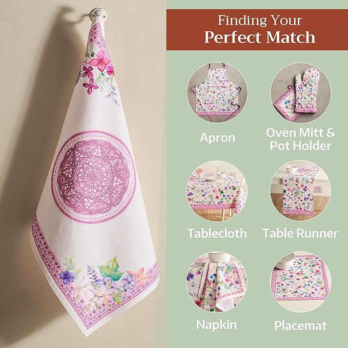 Maison d' Hermine Kitchen Towels Set of 3 100% Cotton 27.50" x 20" Reusable - Image 5