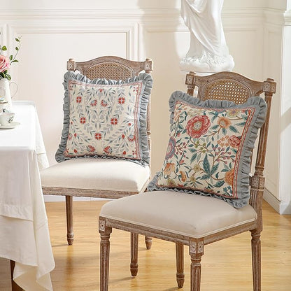 Floral Throw Pillow Covers Set of 2, Cottage Rustic - Image 3