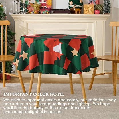 Christmas Tablecloth Round 60 Inch 1 Pack Waterproof, Machine Washable - Image 7