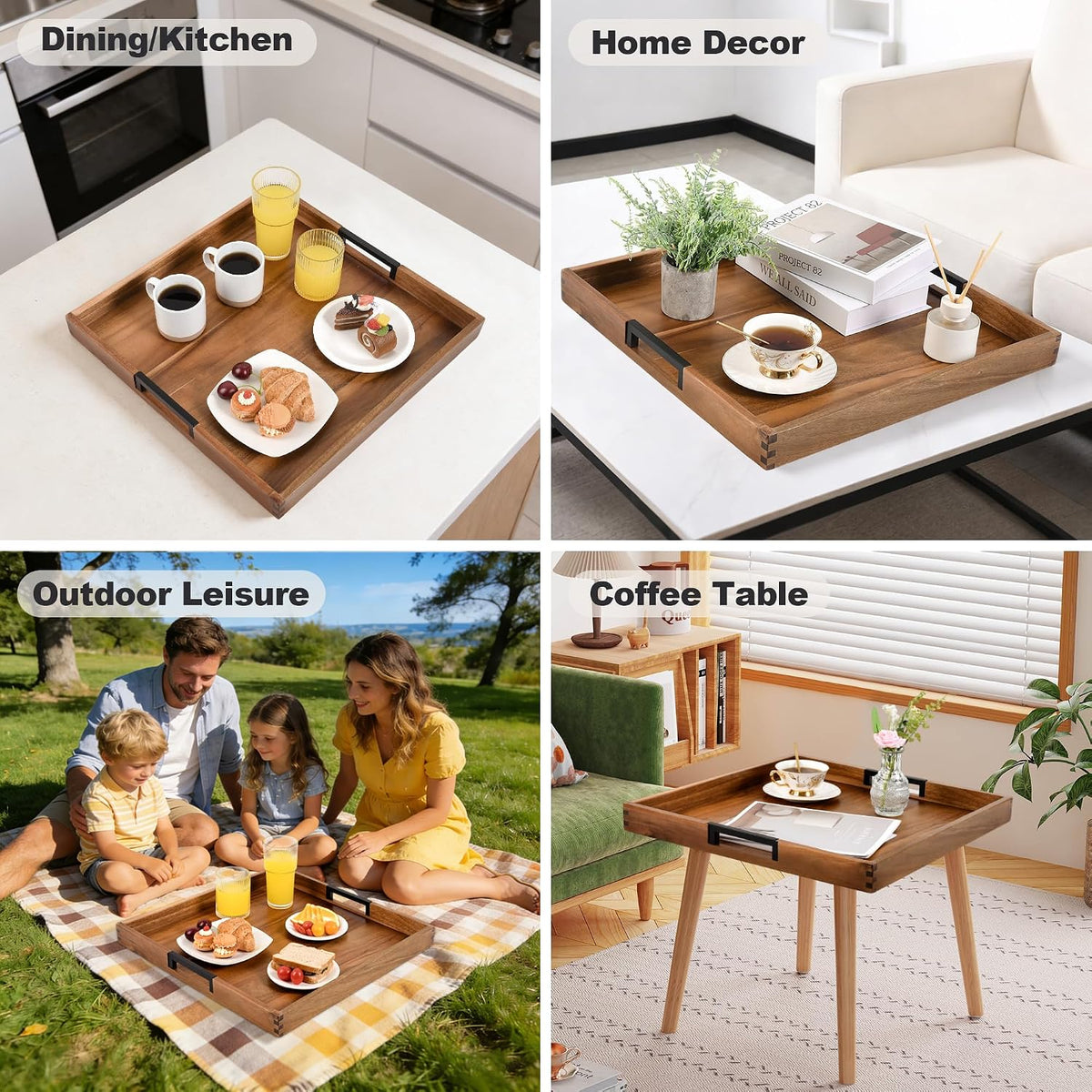 joy&grace large ottoman tray for living room and, package contents