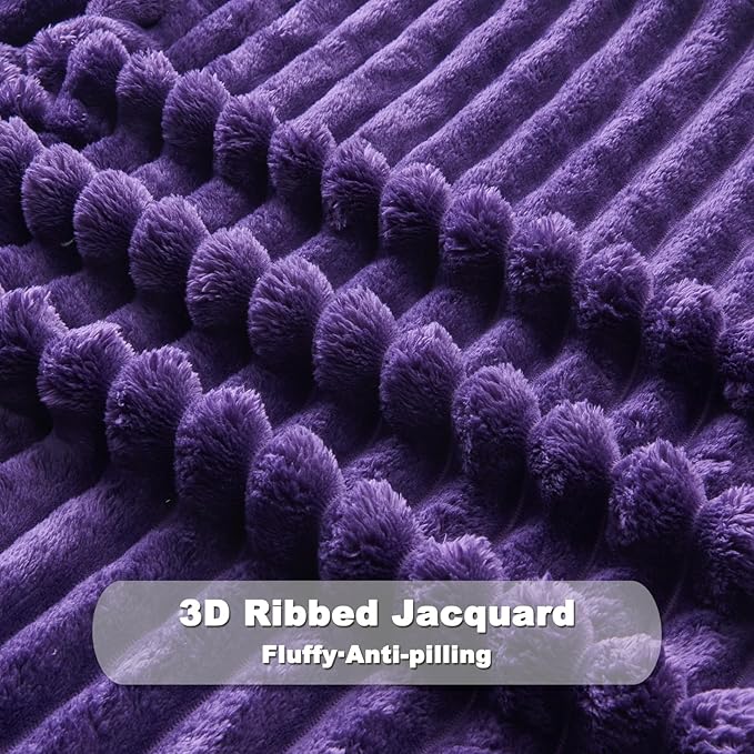 NEWCOSPLAY Super Soft Twin Blanket Purple Premium Silky Flannel Fleece 3D - Image 7