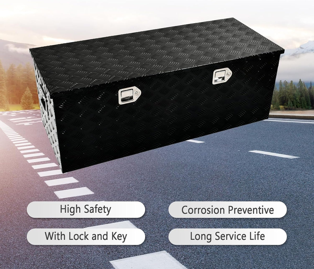 48 inch heavy duty aluminum truck tool box, package contents