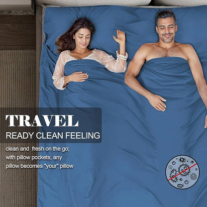 Sleeping Bag Liner, Travel Sheet & Adult Sleep Sack, Camping Sheets Travel - Image 5