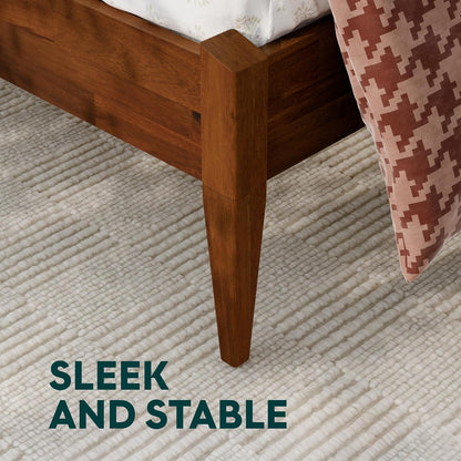 bme dinkee 15" wood full bedframe, no headboard, front angle view