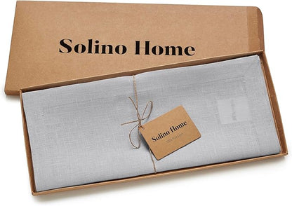 Solino Home Linen Soft Grey Table Runner 120 Inches Long - Image 5