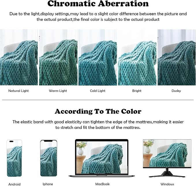 NEWCOSPLAY Super Soft Twin Blanket Light Teal Premium Silky Flannel Fleece 3D - Image 6