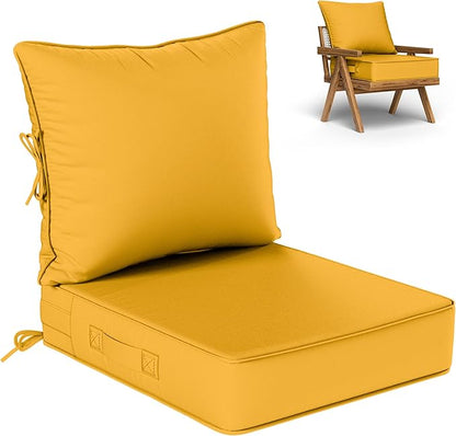 Outdoor Seat Cushion Set 22 L × 24 W × 5 H Inch Waterproof & Fade Resistant by VisitheKimunukStore