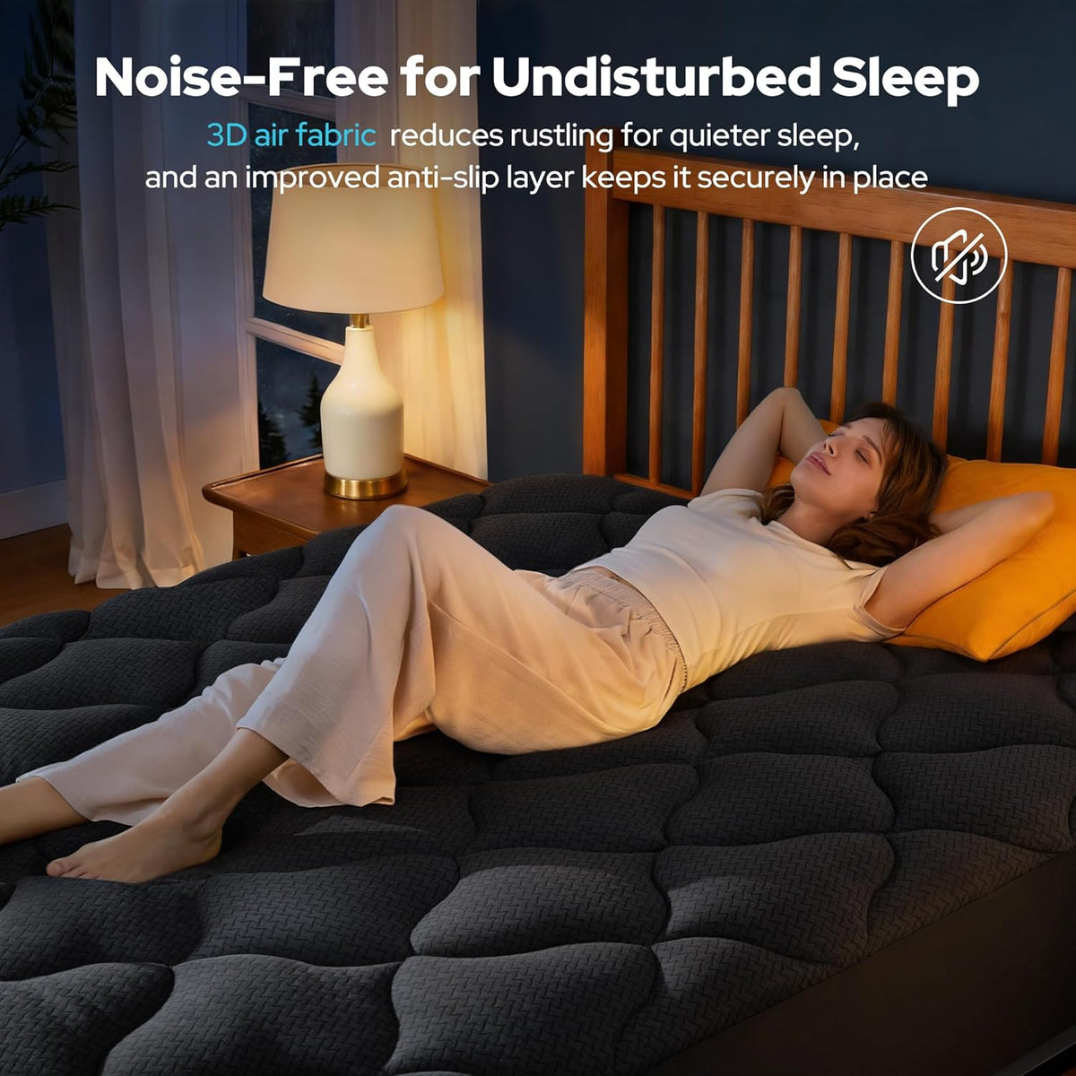 bedlore waterproof queen mattress protector, breathable mattress pad, side view