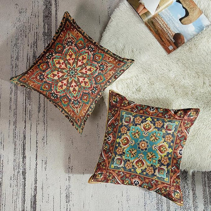Sanwarm Throw Pillow Covers Home Decor Set of 4 Tribal Eastern Geometric - Image 3