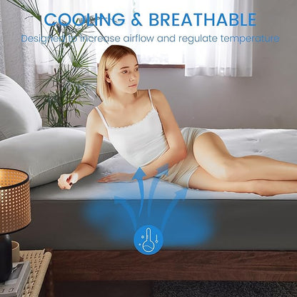Simple&Opulence Cooling Quilted Mattress Pad – Fitted Sheet Mattress Protector - Image 4