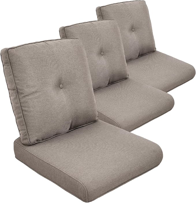 Outdoor Chair Cushion Set of 3, Waterproof Outdoor Seat Cushions 25x22 by moosprr