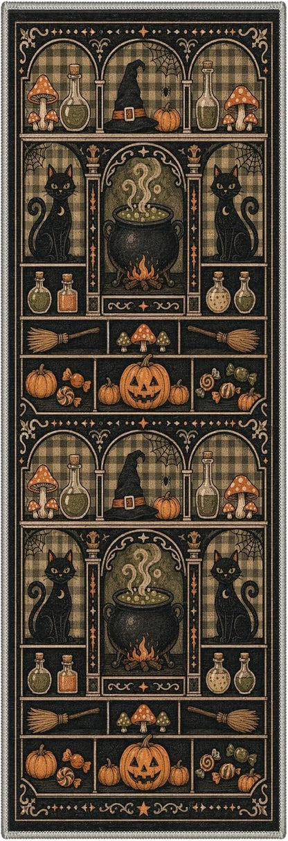 Bavni 2X6 Inch Halloween Witch Cabinet Runner Rug for Kitchen