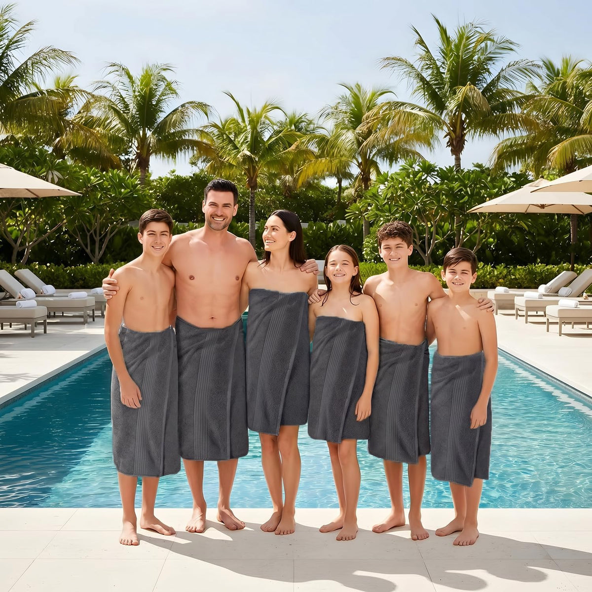 utopia towels 6 pack bath towels, 27x54 in, front angle view