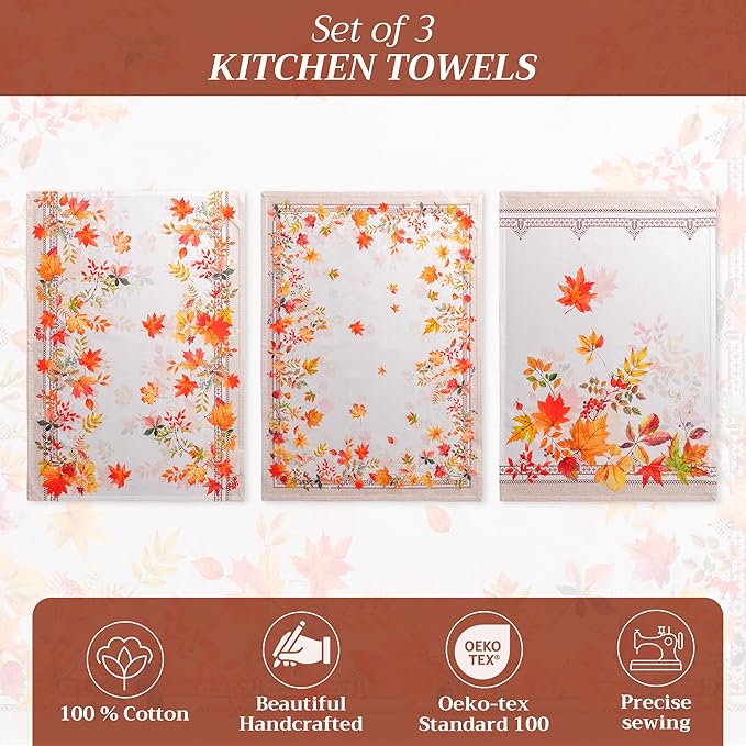 Maison d' Hermine Kitchen Towels Set of 3 100% Cotton 20" x 27.5" Reusable - Image 2