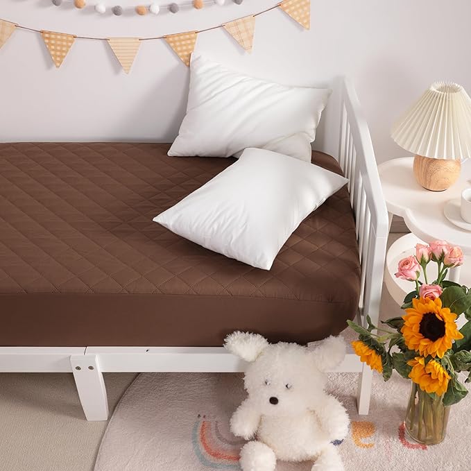 NTBAY 2 Pack Waterproof Mini Crib Mattress Protector, Quilted 24"x38" Fitted - Image 6