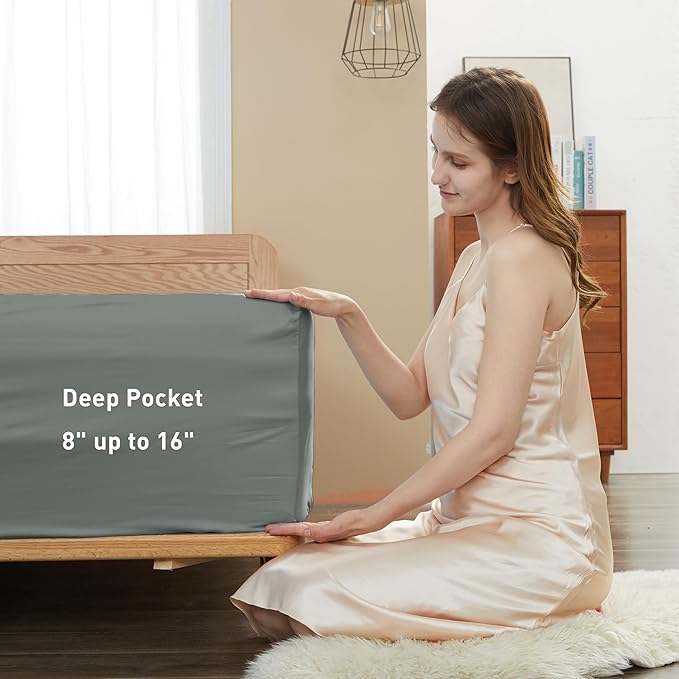 Sunflower King Fitted Sheet, 1-Piece Deep Pocket Fitted Bottom Sheet 16" - Image 3