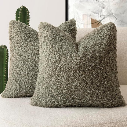Foindtower 2 Pieces 26x26 Inch Sage Green, Faux Fur Throw Pillow Cover Accent by Foindtower
