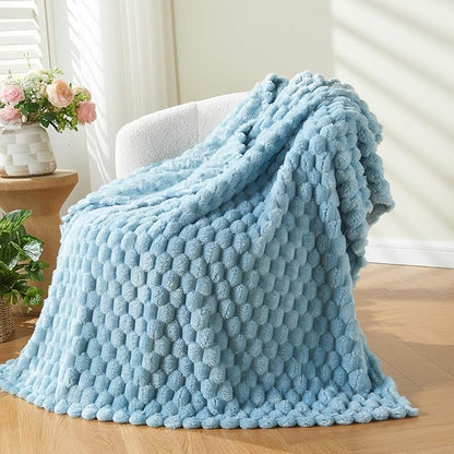 NEWCOSPLAY Super Soft Throw Blanket Blue Premium Silky Flannel Fleece 3D Clouds by NEWCOSPLAY