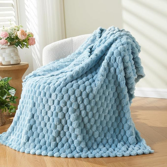 NEWCOSPLAY Super Soft Twin Blanket Blue Premium Silky Flannel Fleece 3D Clouds by NEWCOSPLAY