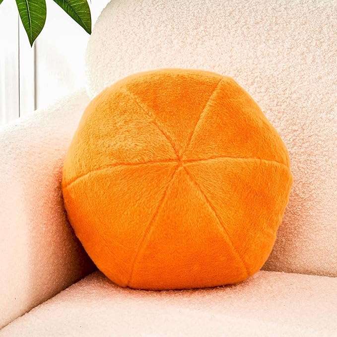 Uvvyui Orange Ball Pillow, Ball Shaped Pillow Plush Cushion by Uvvyui