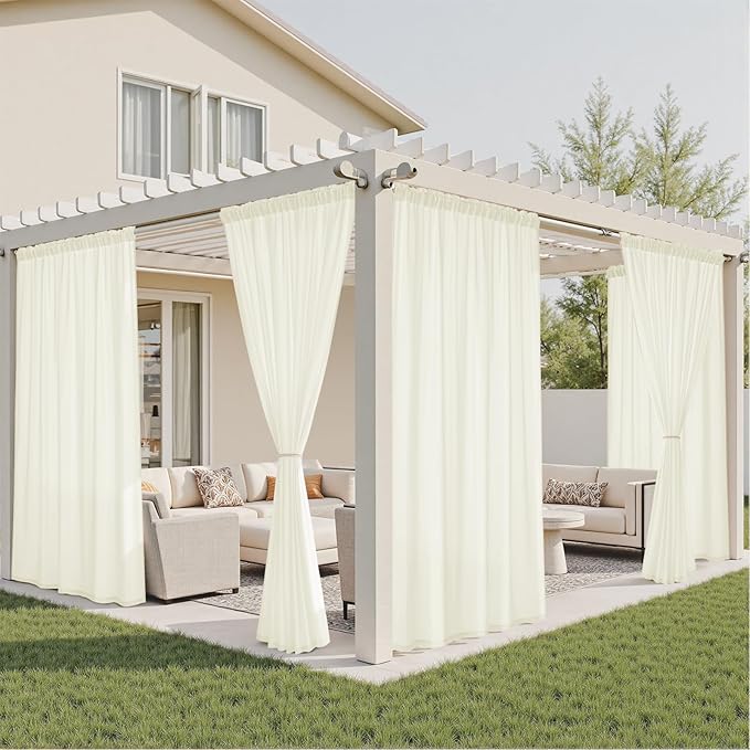 HOMEIDEAS Non-See-Through Ivory Privacy Semi Sheer Curtains 108 Inches Long 2 - Image 6