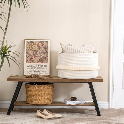 KAKAMAY Large Blanket Basket, Woven Baskets - Image 7