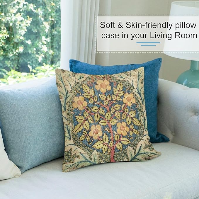 William Morris Floral Original Throw Pillow Covers Boho Art Retro Design Cozy - Image 6