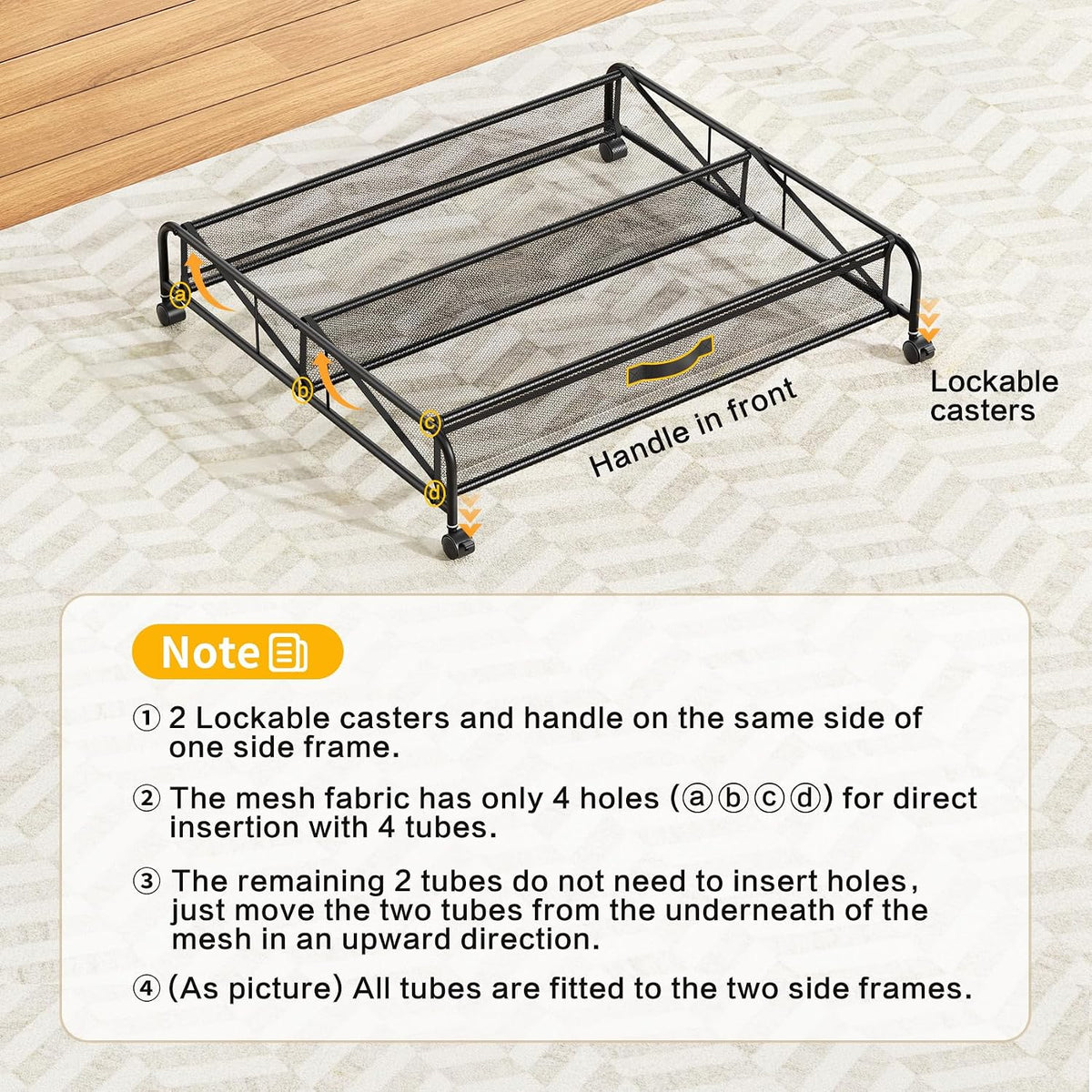 under bed shoe storage organizer, 2 pack under, front angle view