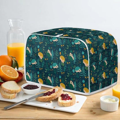 Flowers Hedgehog Printed 4 Slice Kitchen Machine Covers, Dustproof Toaster - Image 5