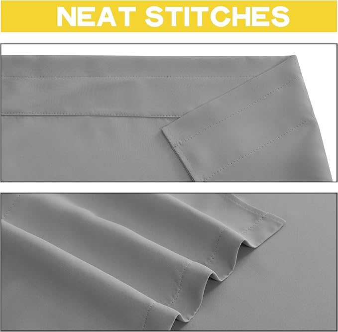 NICETOWN Silver Grey Bathroom Blackout Curtains Window Valance Thermal - Image 5