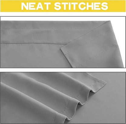NICETOWN Silver Grey Bathroom Blackout Curtains Window Valance Thermal - Image 5