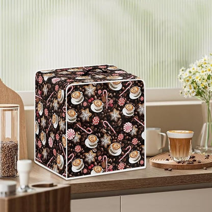 Coffee Maker Cover Christmas Coffee Machine Dust Cover Washable Folding Xmas - Image 3
